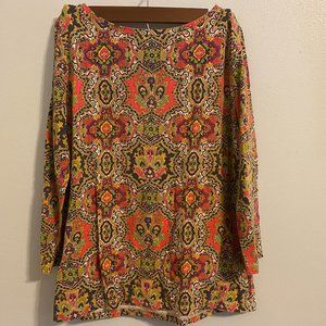 Talbots Paisley 3/4 Sleeve Top - Size M